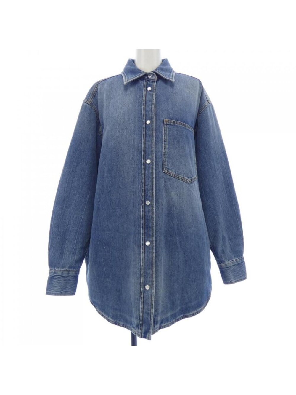 Gucci Washed Organic Denim Shirt Interlocking G Jacket